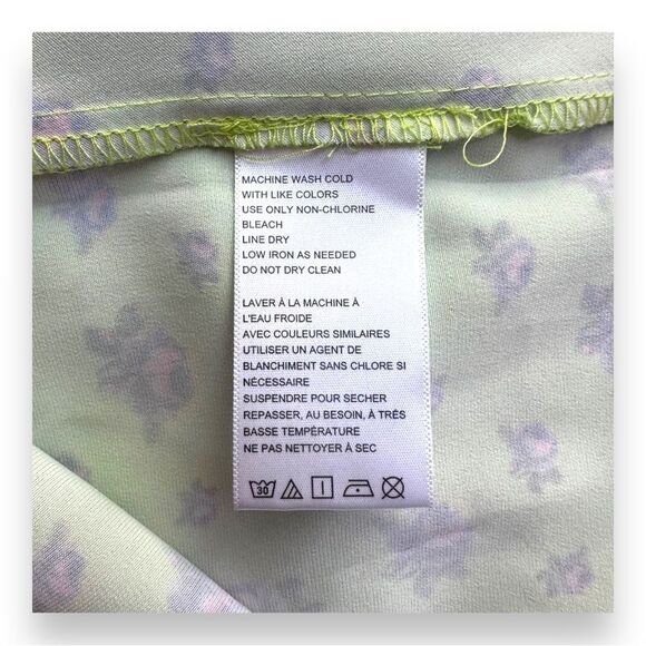 UO | 90s Spaghetti Strap Camisole Tube Dress Neon Floral Satin Stretch XS NWOT - Picture 8 of 9